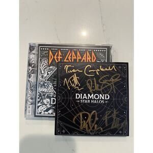 DEF LEPPARD SIGNED DIAMOND STAR HALOS CD W/ AUTOGRAPHED SIGNED INSERT